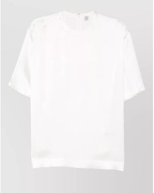 TOTEME Satin Short-Sleeve Blouse - White