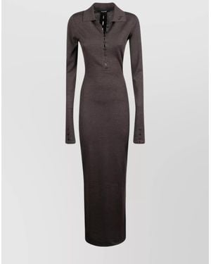Jacquemus Long Polo Dress With Buttons And Collar - Multicolor