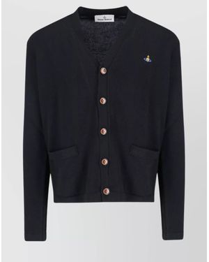 Vivienne Westwood Cashmere Fine-Knit V-Neck Cardigan - Blue