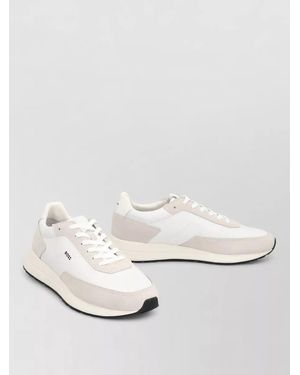BOSS Vinston Leather Trainers Low Top Design - White