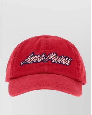 Ami Paris Cotton Baseball Cap - Red