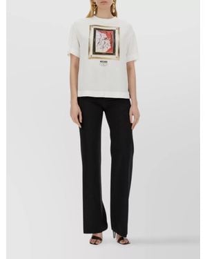 Moschino Satin Blouse Still Life Heart - White