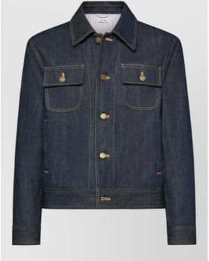 Thom Browne Utility Jacket Back Strap Japanese Denim - Blue