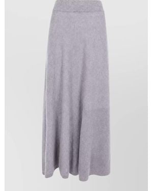 Emporio Armani Fine-Knit Virgin Wool Cashmere Maxi Skirt - Purple