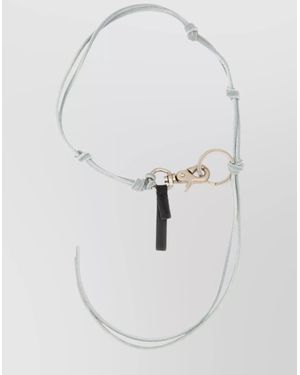 Our Legacy Leather Keychain Knotted Design - White