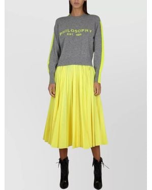 Philosophy Pleated Skirt - Yellow