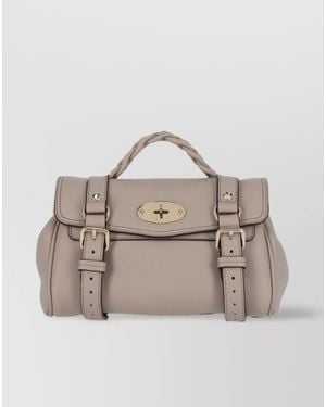 Mulberry Woven Handle Cross-Body Bag With Buckle Detail - Multicolor