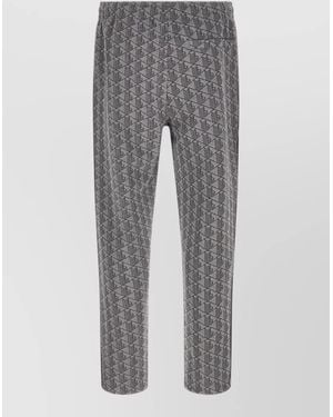 Lacoste Paris Sweatpants Geometric Pattern Side Stripe - Gray