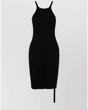 Rick Owens Tank Dress With Racer Back And Round Neckline - Black