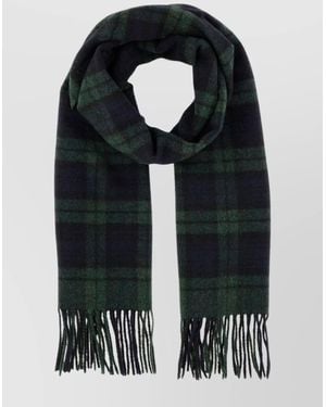 Drole de Monsieur Embroidered Virgin Wool Scarf - Black