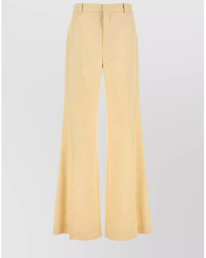 Chloé Wide-Leg Trousers - Natural