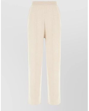 Lanvin Cashmere Blend Straight-Leg Trousers - Natural