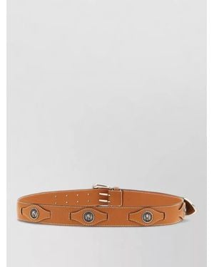 Ermanno Scervino Logo Coin Belt Adjustable Length Studs - Brown
