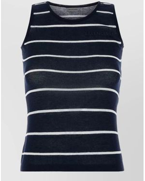 Balenciaga Knit Tank Top Round Neck Stripes - Blue