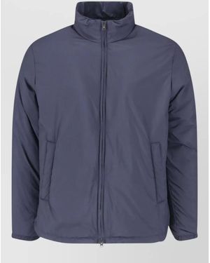 Herno Casual Coat High Collar Packable Side Pockets - Blue
