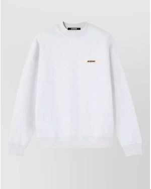 Jacquemus Crewneck Sweatshirt Gros Grain Detail - White