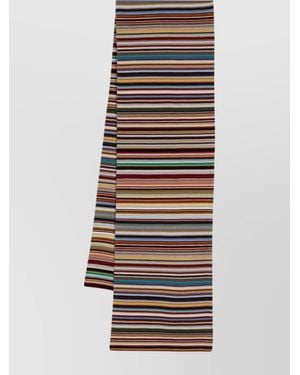 Paul Smith Knitted Stripe Scarf - Gray