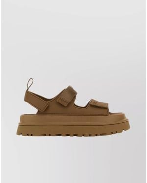 UGG Chunky Sole Open Toe Platform Sandals - Brown