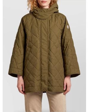 Moncler Diamond-Quilted Puffer Cape - Green