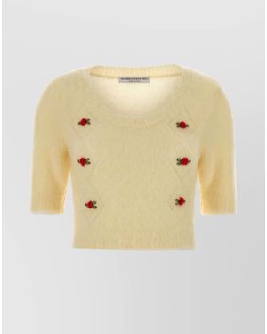 Alessandra Rich Mohair-Blend Jumper - Natural