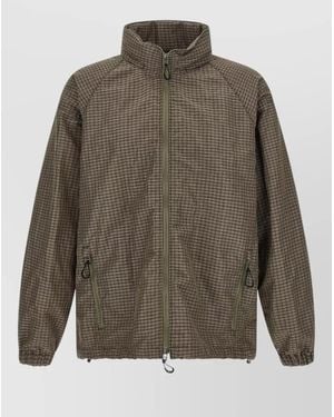 Comme des Garçons Vichy Pattern Hooded Windbreaker High Collar - Green