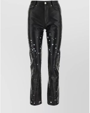 DURAZZI MILANO Pant Leather Cut-Out Design - Black