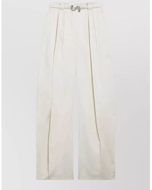 Sportmax Tailored Trousers Pleated Front Wide Leg - White