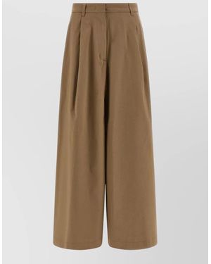Thelatest Cotton Pleated Maxi Skirt - Natural