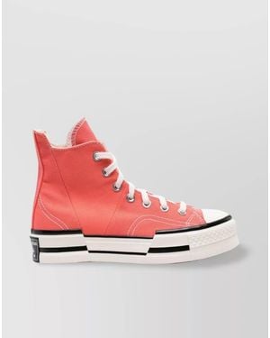 Converse Canvas Panelled Hi-Top Trainers - Pink