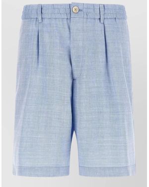 Brunello Cucinelli Chevron Bermuda Shorts - Blue