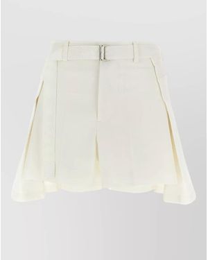 Sacai Wide-Leg Tailored Shorts - Natural