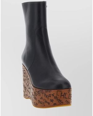 Chloé Leather Ankle Boots - Blue