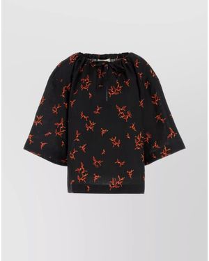 Fendi Printed Linen Blouse - Black