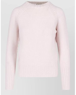 Drumohr Lightweight Crew Neck Knit Long Sleeve Sweater - Pink