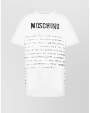 Moschino Crew Neck Graphic Print Short Sleeves - White