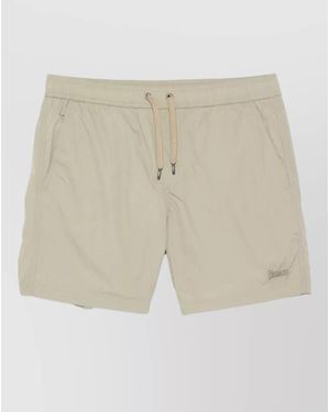 Herno Swim Shorts Elastic Waistband Side And Back Pockets - Natural