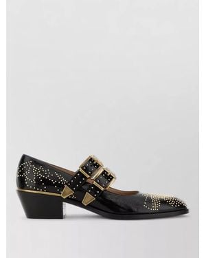 Chloé Leather Studded Court Shoes - Black