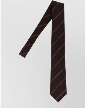 Brunello Cucinelli Embroidered Silk Tie - Black
