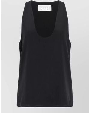 ARMARIUM Bianca Scoop Neck Sleeveless Plain Top - Black