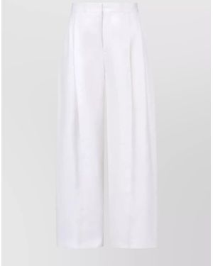 Marni Wide Leg Pants Pleated Front - White