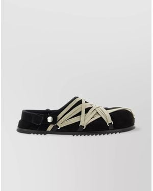 Rick Owens Granola Crisscross Straps Mule Sandals - Black