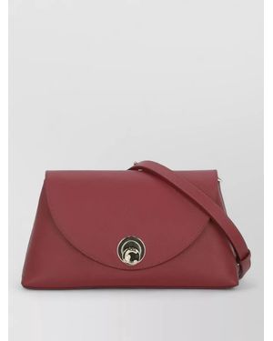 Coccinelle Pebbled Leather Shoulder Bag Rear Pocket - Red
