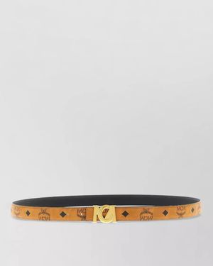 MCM Logo Buckle Belt - Grey