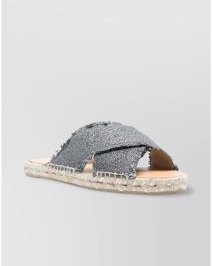 Castañer Metallic Canvas Flat Sandals - Multicolour