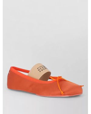 MM6 by Maison Margiela Ballerina Shoes Bow Detail Contrast Sole Round Toe - Orange