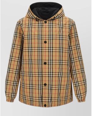 Burberry Rainford Hooded Reversible Jacket Elastic Cuffs - Multicolour