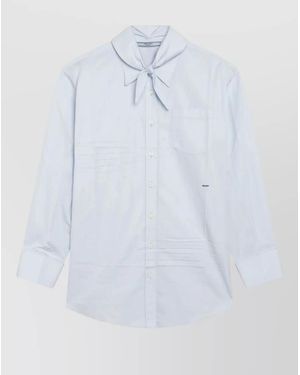 Prada Long Sleeve Top Collar Pocket Detail - White