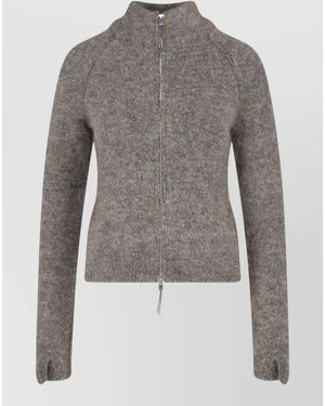 ROA Crewneck Jacket High Collar Long Sleeves - Grey