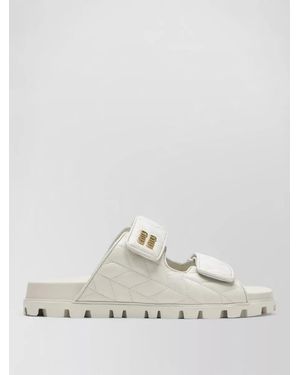 Miu Miu Sandals Adjustable Straps Chunky Sole Hardware - White