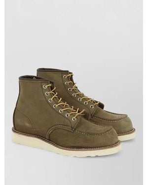 Red Wing Moc Toe Lace Up Ankle Boots - Green